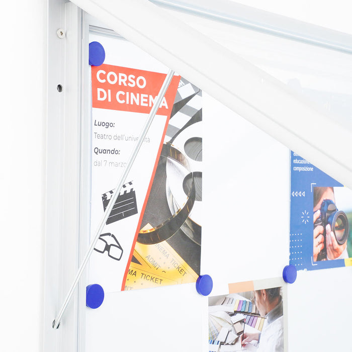 Bacheca da Esterno con Apertura a Ribalta 190,5x106,7x4,7 cm in Alluminio con Led Silver