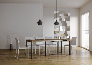 Consolle Allungabile 90-300x40x77 cm in Nobilitato Marrone