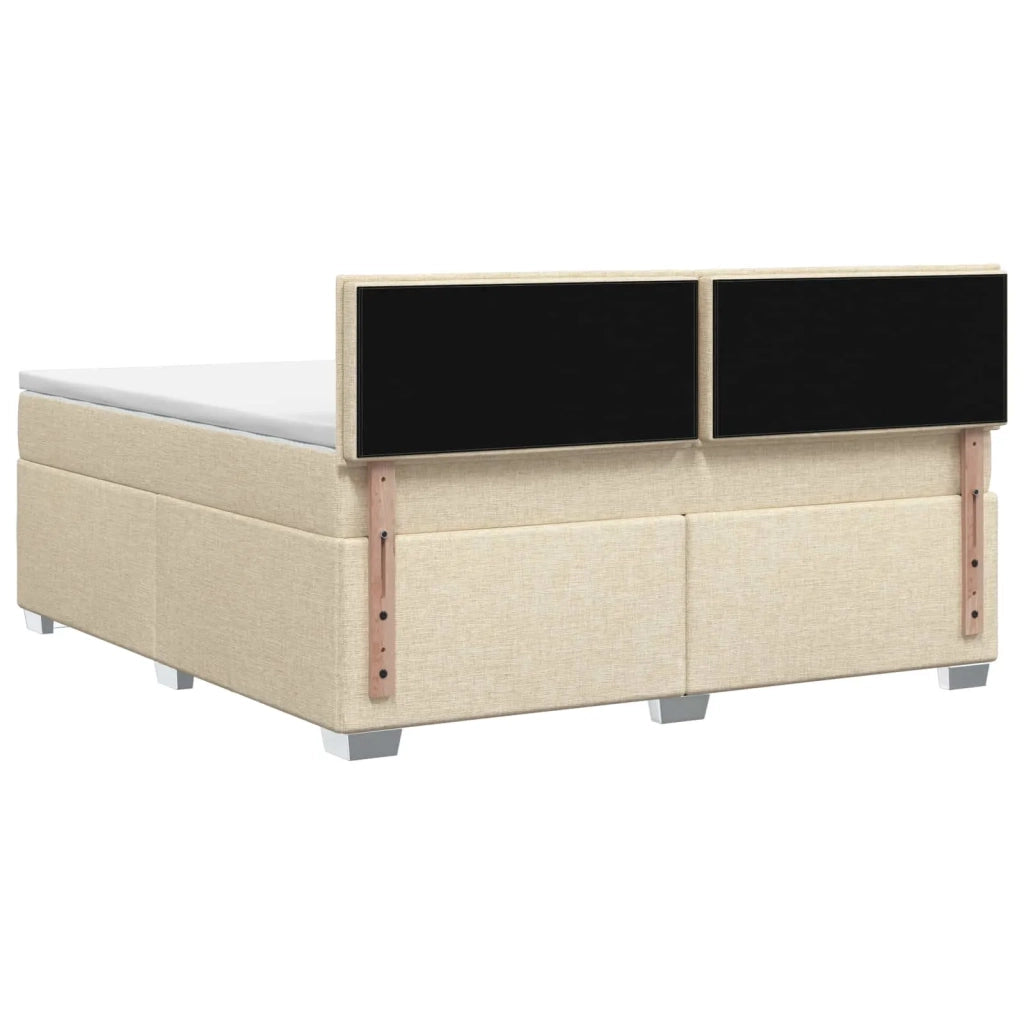Letto box spring con materasso Crema 140 x 190 cm Tessuto 3450472