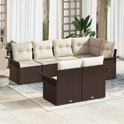 Set Divano da Giardino con cuscino 7 pcs Marrone Poly Rattan 3354067