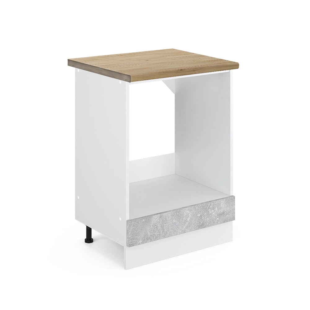 Mobile per forno da incasso R-Line Calcestruzzo/Bianco 60 cm, PL Rovere Vicco