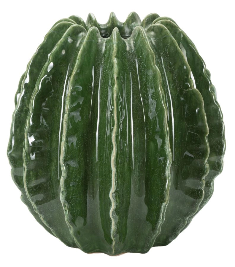 Vaso Cactus Ball Ø23,5x24,5 cm in Ceramica Verde