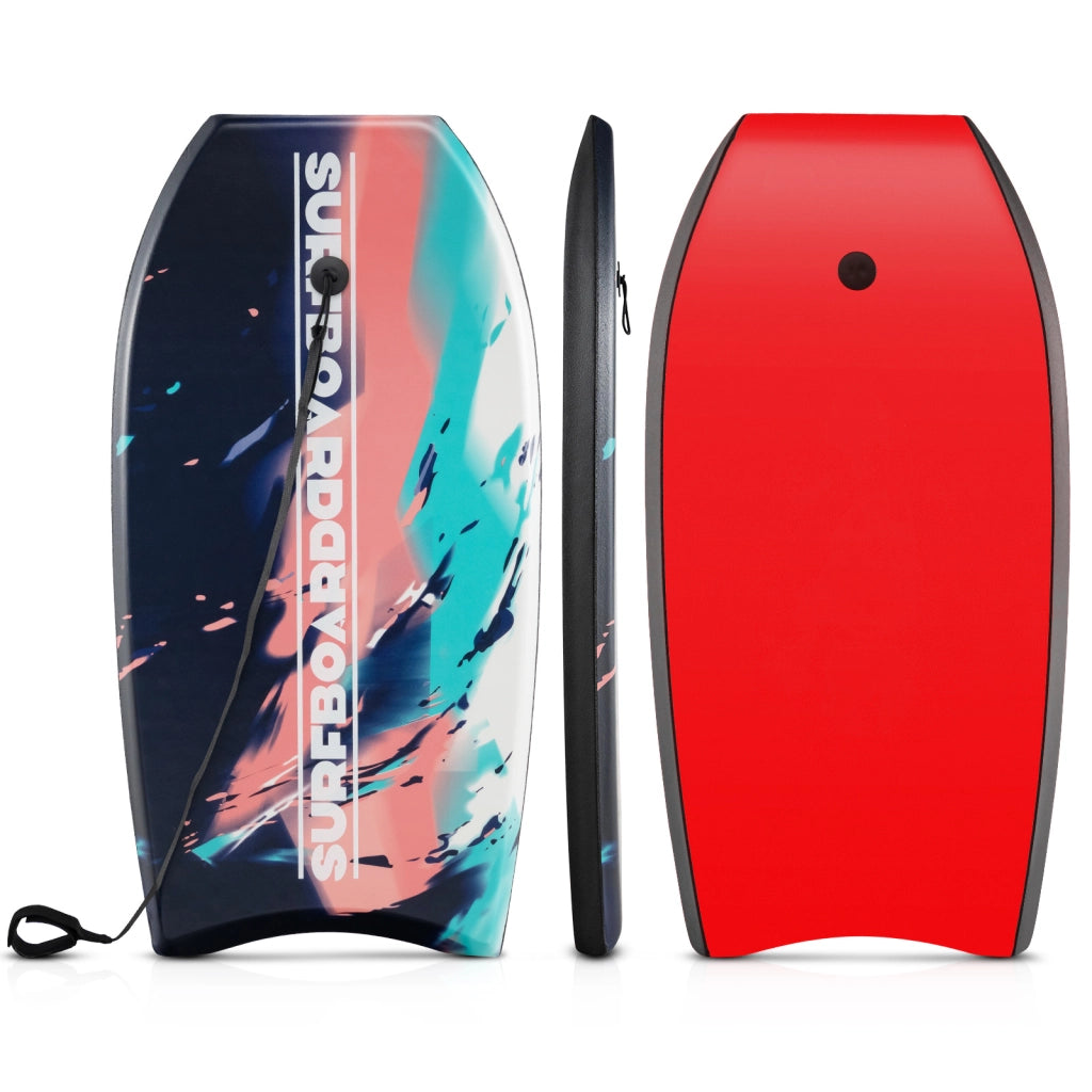 Tavola da surf 104 cm con nucleo EPS deck XPE fondo HDPE, Boogie board coda a luna crescente per bambini adolescenti e adulti Arancione