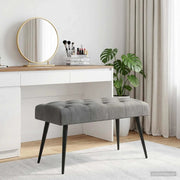 Panchina con bottoni imbottiti Grigio Scuro 80 x 40 x 46 cm 42038558