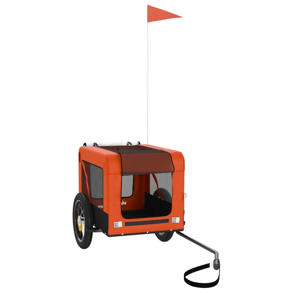 Rimorchio da Bici per Animali Arancione e Nero Oxford e Ferro 93907