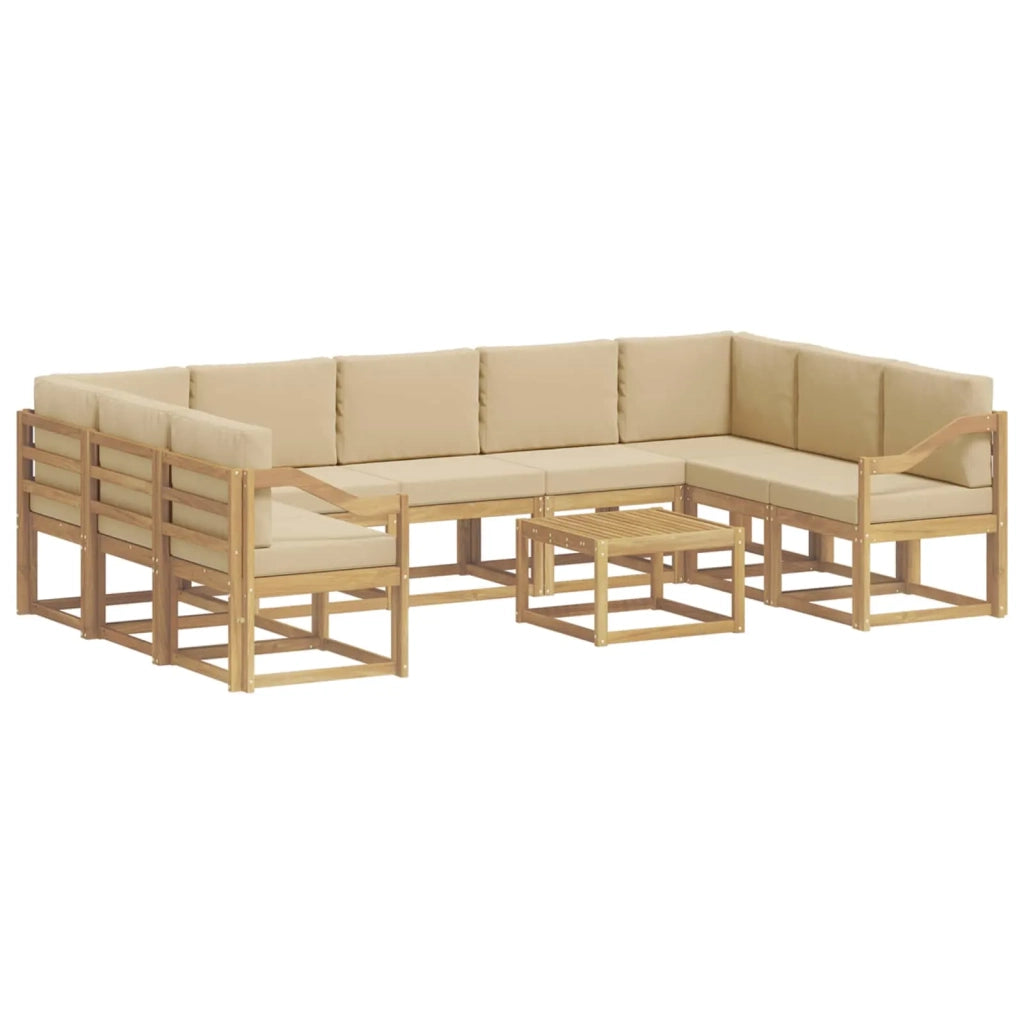 Set di divani da esterno 10 pcs Bianco e Beige 59 x 59 x 37 cm 3388272