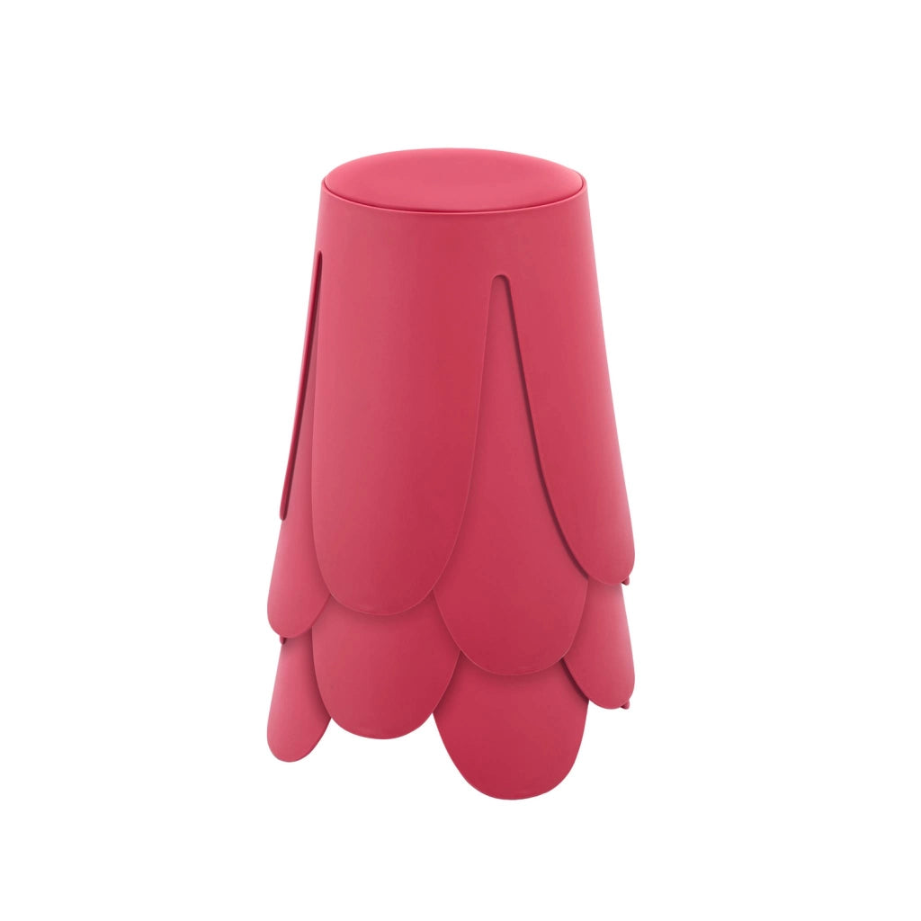 Set 4 sgabelli impilabili in ecopelle, rosa
