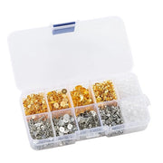 Set di Orecchini Decorativi in Oro e Argento - Accessori in Metallo - 5 Dimensioni - 3/4/5/6/8 mm