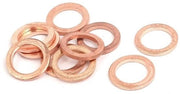 Pacco di anelli di afdichtamento - 10 pezzi - Anelli in rame - M10 - Adatto per plug di anello a cartuccia piatta - Rame - Anelli di aderenza - 14 * 1,5
