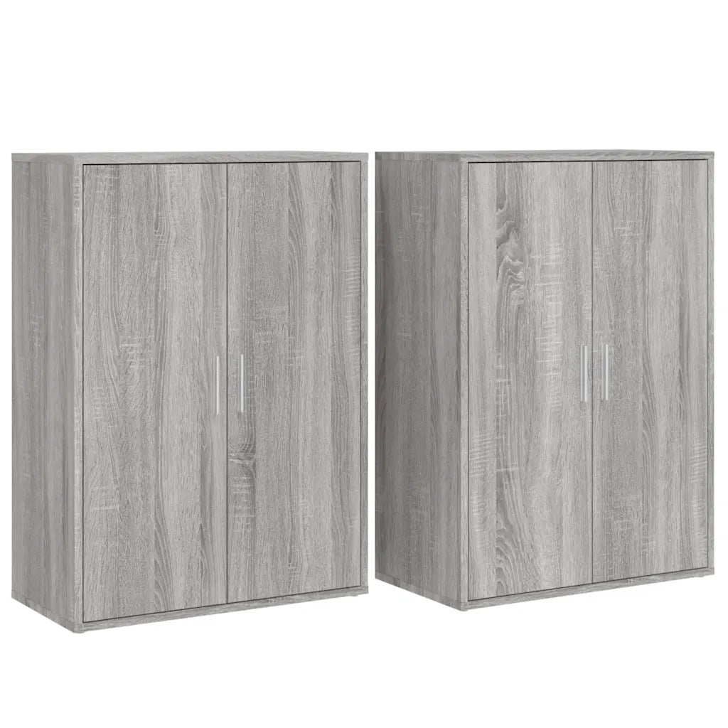 Credenze 2 pz | Madia | Buffet da pranzo | Armadio da pranzo Grigio Sonoma 60x31x84 cm in Legno Multistrato