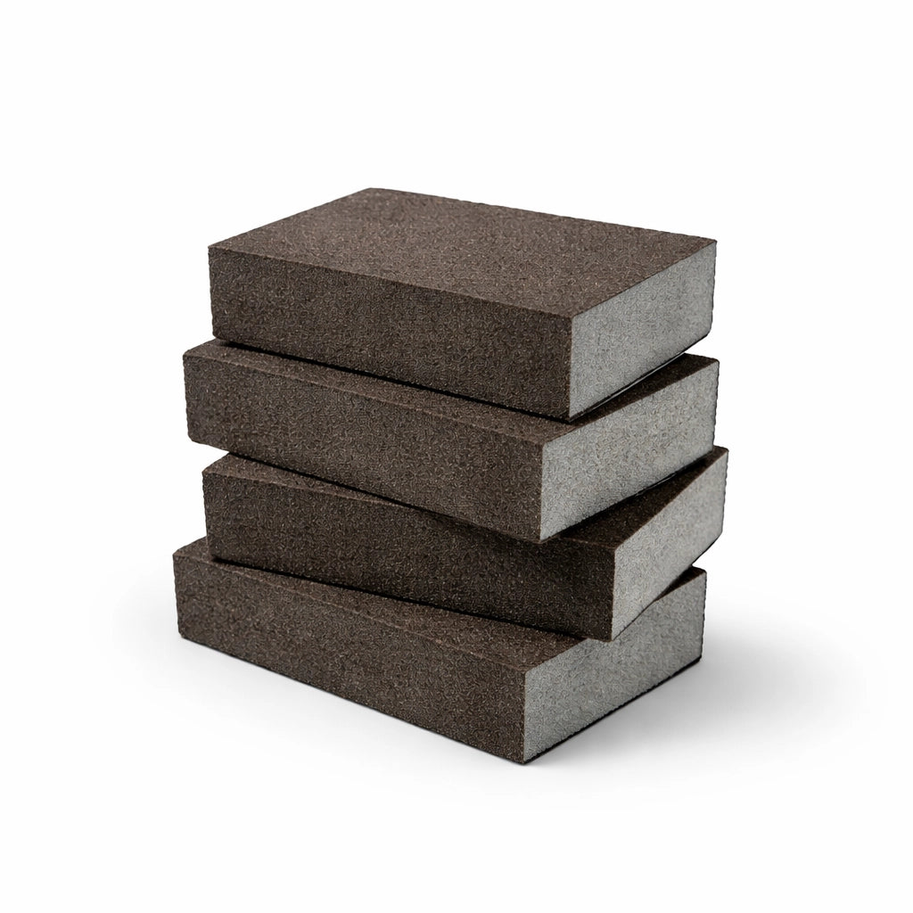 4 Spugne Abrasive P180 4 Lati per Legno Metallo Plastica Lavabili 48302
