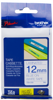 Brother TZE-233 nastro per etichettatrice Blu su bianco