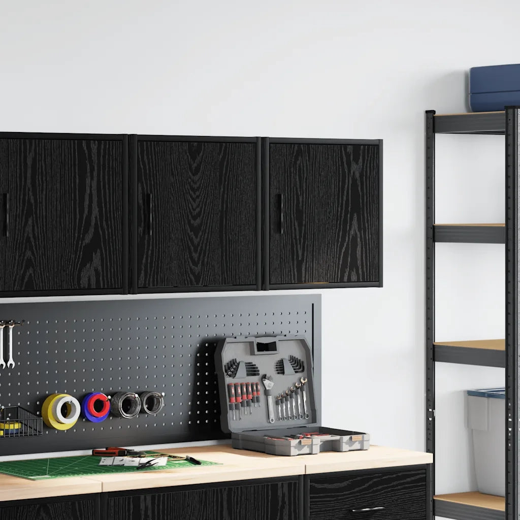 Pensili per Garage 2 pz Neri in Legno Multistrato CFW4971552
