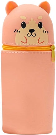 Etui 2 in 1 in silicone, etui in silicone morbido, etui con cerniera, etui in piedi, etui cartoon, grande tasca per matite