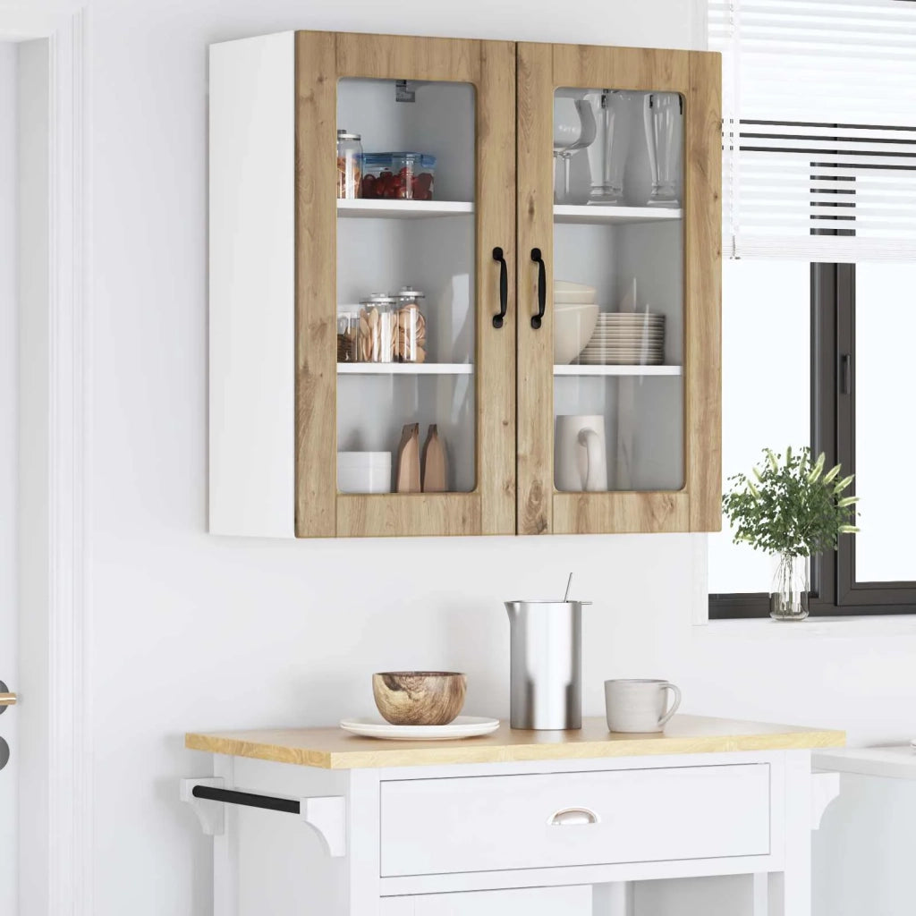 Mobile in vetro da parete LUCCA 2 pcs Rovere Artigianale
