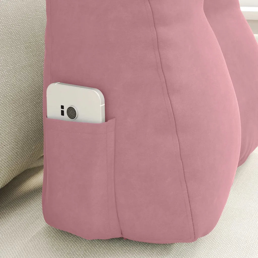 Cuscino per Schiena Rosa 45 x 24 x 50 cm Velluto 42014375