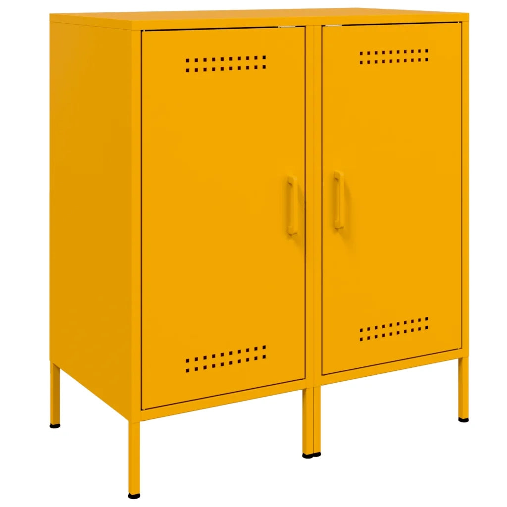 Credenze 2 pz Giallo Senape 36x39x79 cm in Acciaio