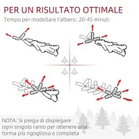 Albero di Natale Artificiale 180cm con 786 Rami, 2 Sezioni e Base in Metallo, Verde