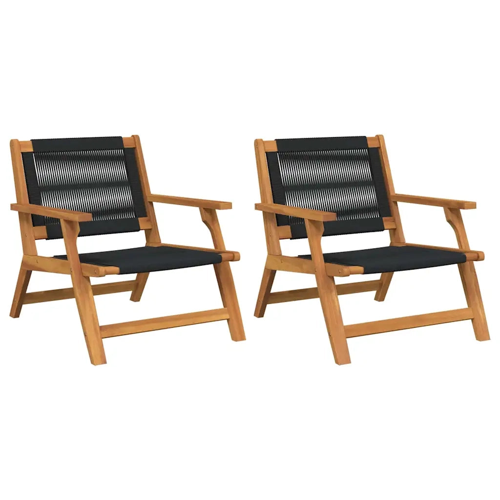 Arredamento da Giardino 2 pcs Nero 67 x 76 x 73 cm 367831
