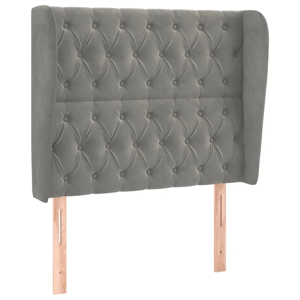 Testiera ad Orecchio Grigio Chiaro 93x23x118/128 cm in Velluto 3118328