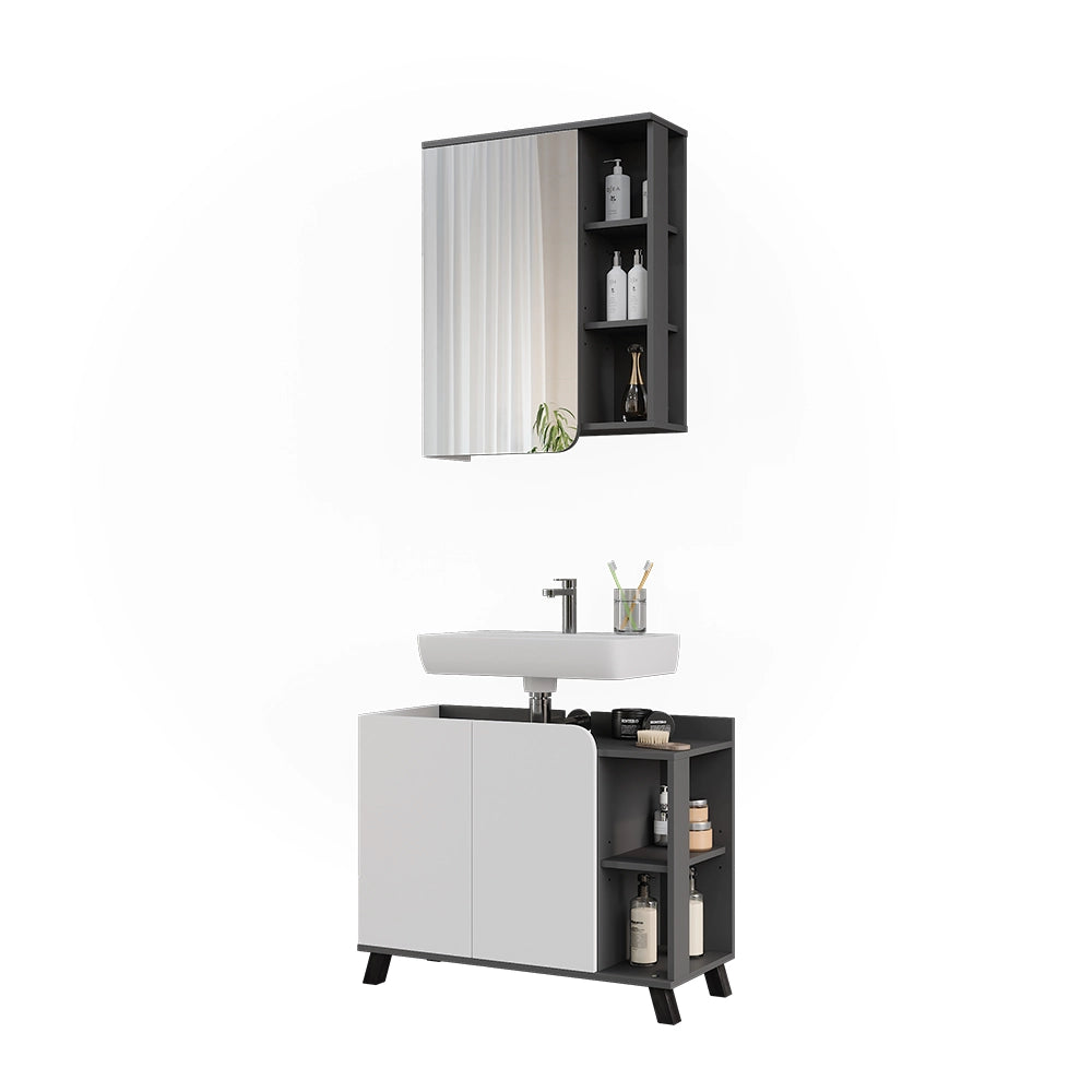 Vicco Set di mobili da bagno Antracite/bianco 2 parti