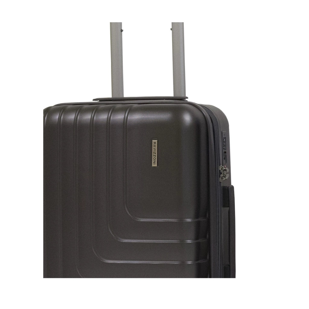 Trolley valigia in ABS rigido espandibile, 4 doppie ruote grigio 40x20x55cm Natan