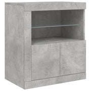 Buffet credenza cassettiera mobiletto mobile contenitore organizer per cucina soggiorno salotto con luci LED 60,5 x 37 x 67 cm grigio 02_0030004