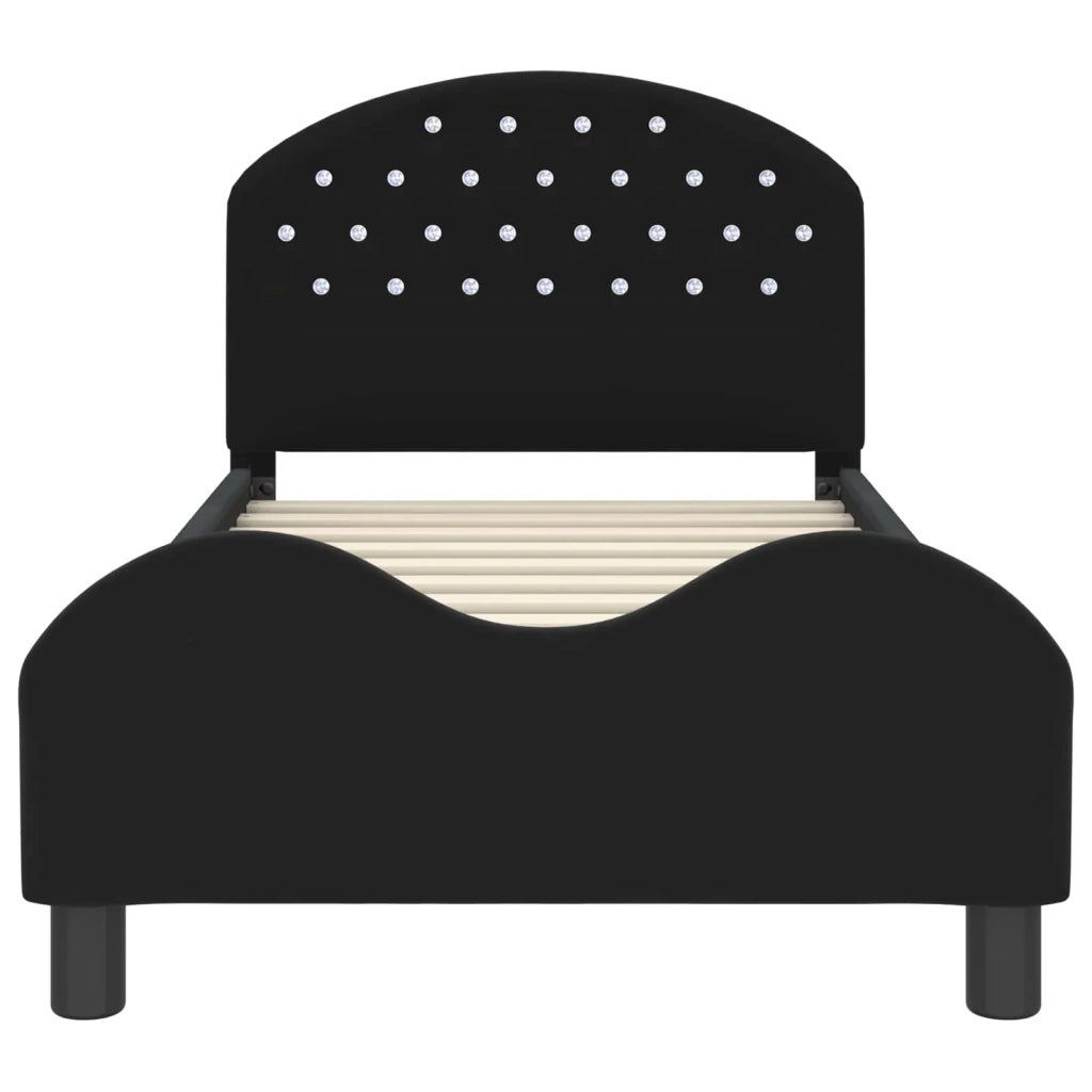 Struttura letto bambini con testata Nero 80 x 160 cm Velluto