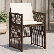 Sedie da Giardino con Cuscini 4 pz Marroni in Polyrattan