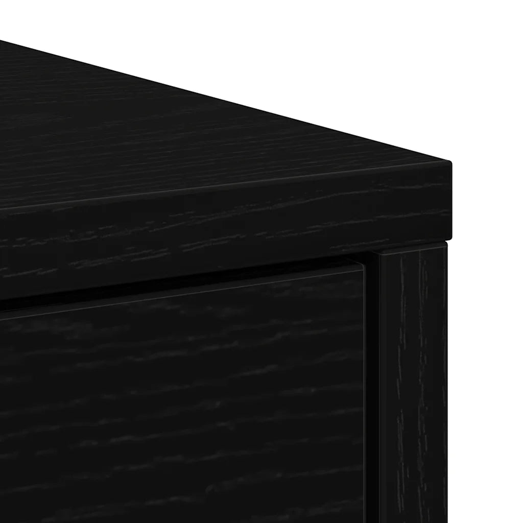 Credenza con Cassetto Rovere Nero 80x34x76 cm Legno Multistrato 861536