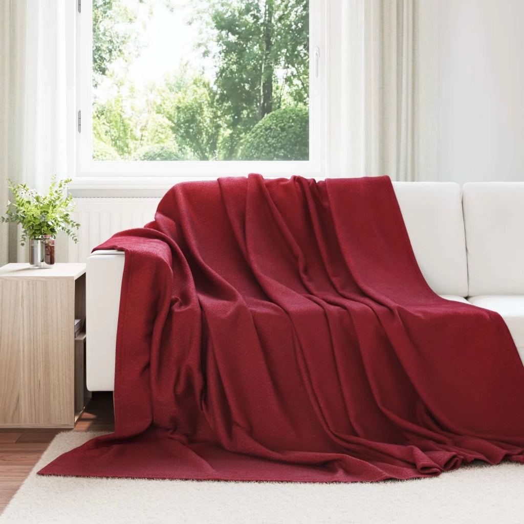 Coperte da Pile 6 pcs Rosso Bordeaux 270 x 240 cm Panno