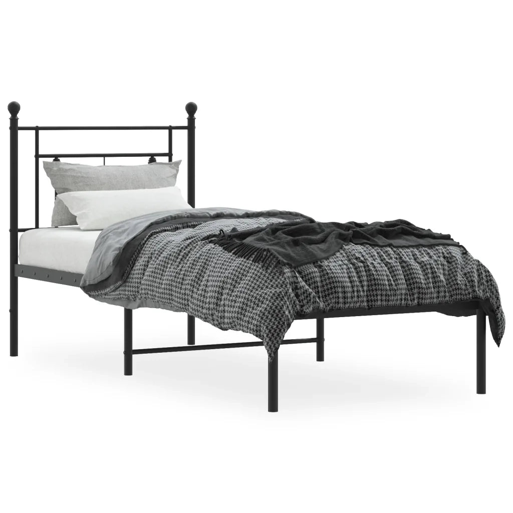 Giroletto con Testiera in Metallo Nero 80x200 cmcod mxl 133663