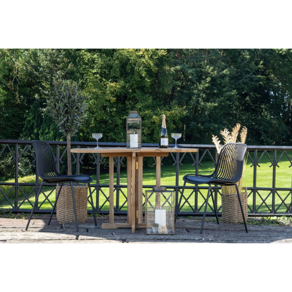 Set di 4 Sedie da Giardino Branson, Nero, Plastica, 55x46,5x82 cm