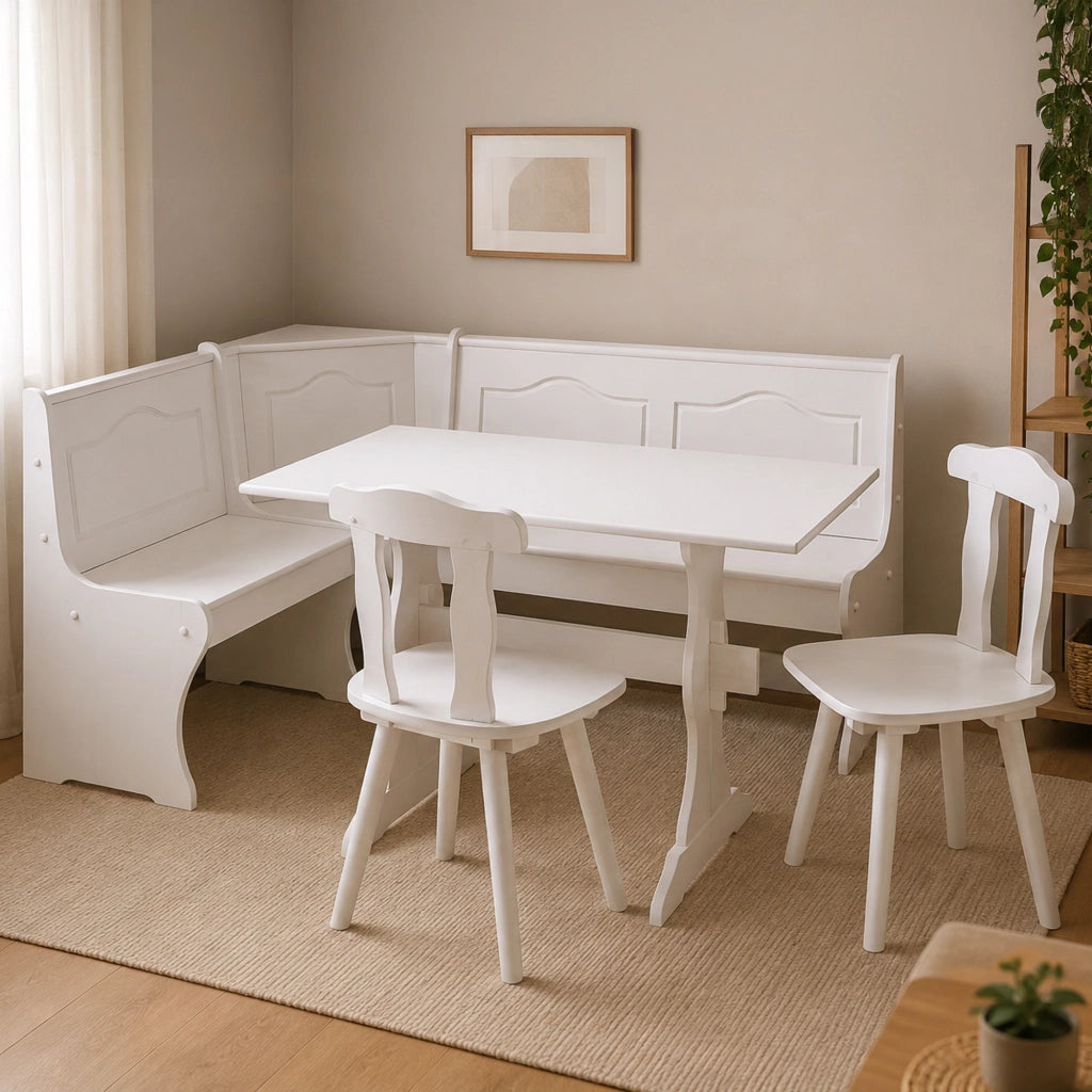 Dstockto, Panca Materiale Struttura in Legno Massello, 0x112x0h cm Bianco