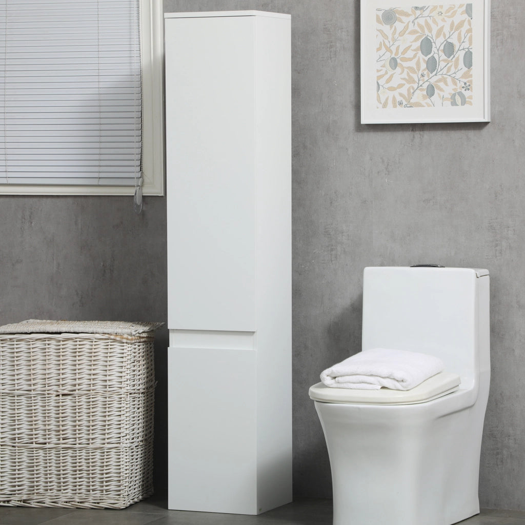 Colonna bagno 2 ante 3 ripiani regolabili ¨C zephmum ¨C bianco 30x28x152.5 cm