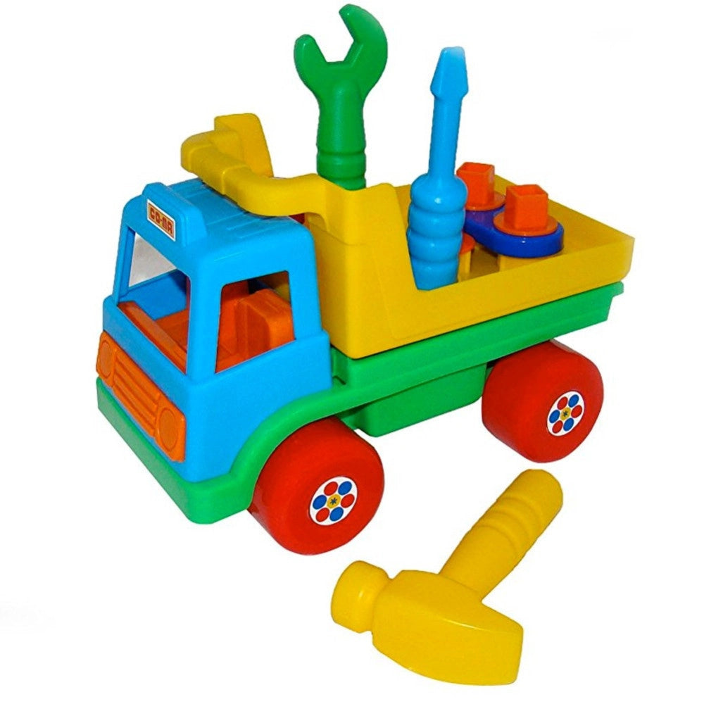Trade Shop - Camion Giocattolo Trampoliere Scala 1:16 Con Cacciavite Martello E Chiave -