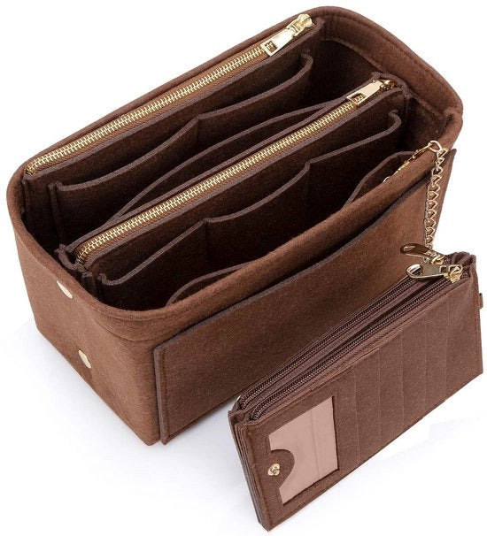 Organizzatore per Borse con Portafoglio e Tasche Interna, con Cerniera, Borse Interne per Borse da Donna Grigio Grande