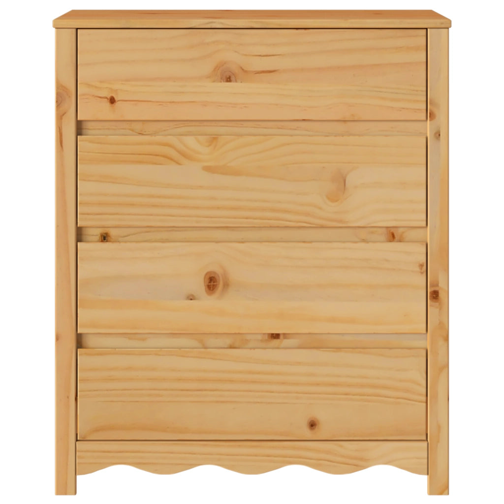 Cassettiera "DRAMMEN" 76,5x40x91 cm Legno Massello di Pino