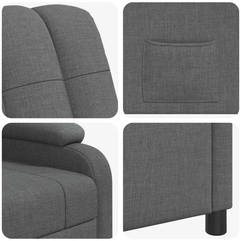 Divano Sedia-Poltrona reclinabile Grigio Scuro Tessuto 942933