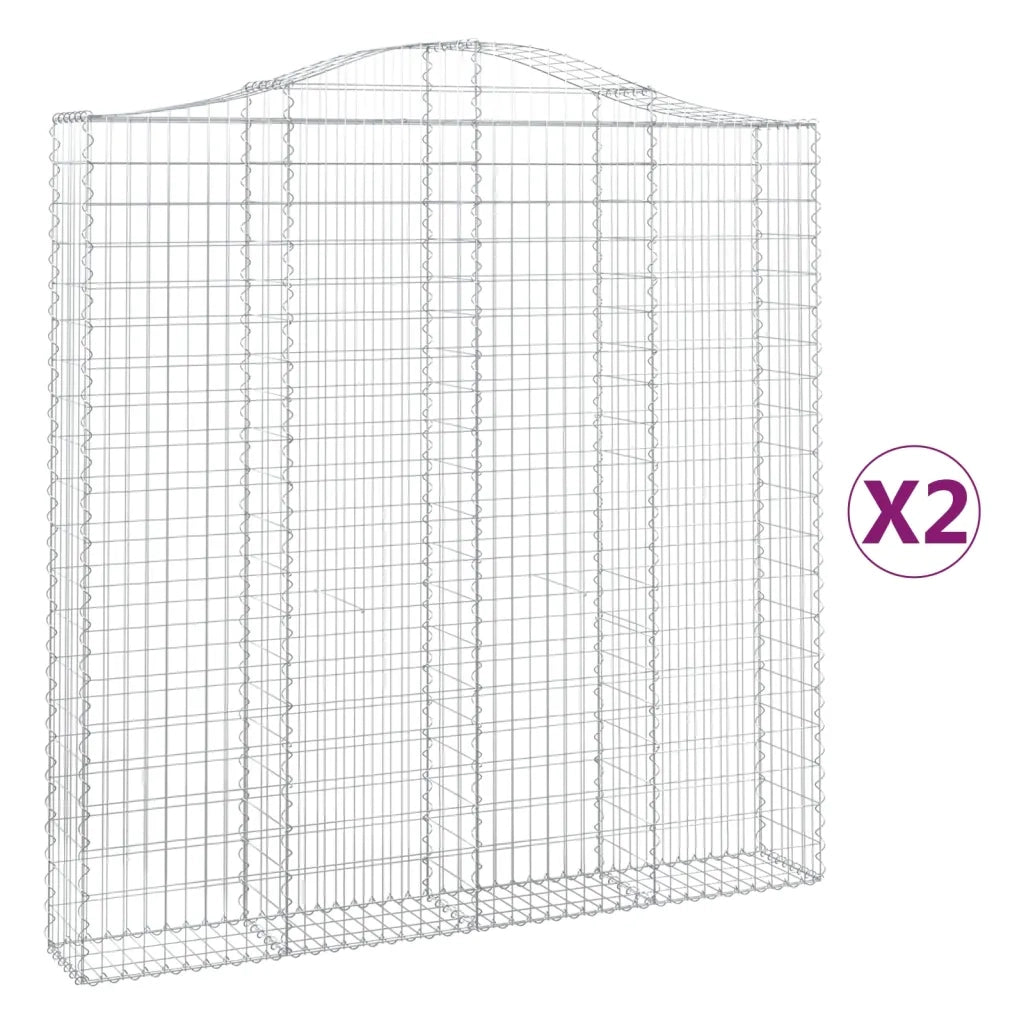 Cesti Gabbioni ad Arco 2 pz 200x30x200/220 cm Ferro Zincato 3145535