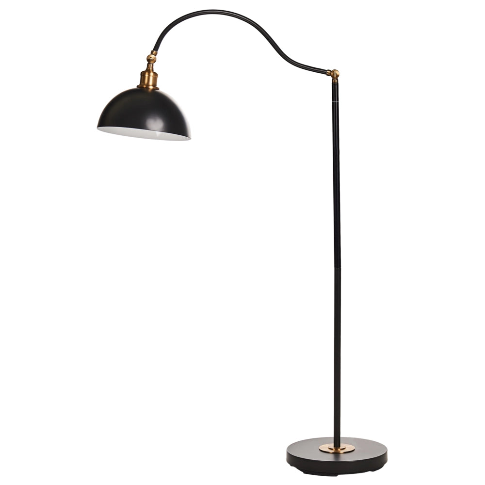 Lampada da terra in metallo nero con paralume e braccio regolabili Interruttore On-Off Camera da letto Soggiorno Casa Ufficio Illuminazione
