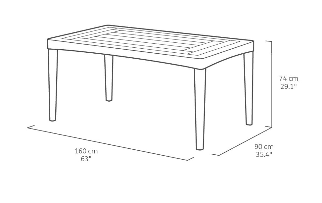 Tavolo da Giardino 160x90x74 cm in Resina Keter Girona Cappuccino