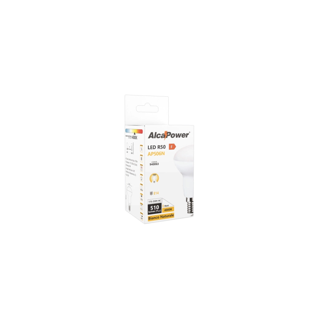 Lampadina a led semi bulbo bianco 6W E14 4000K