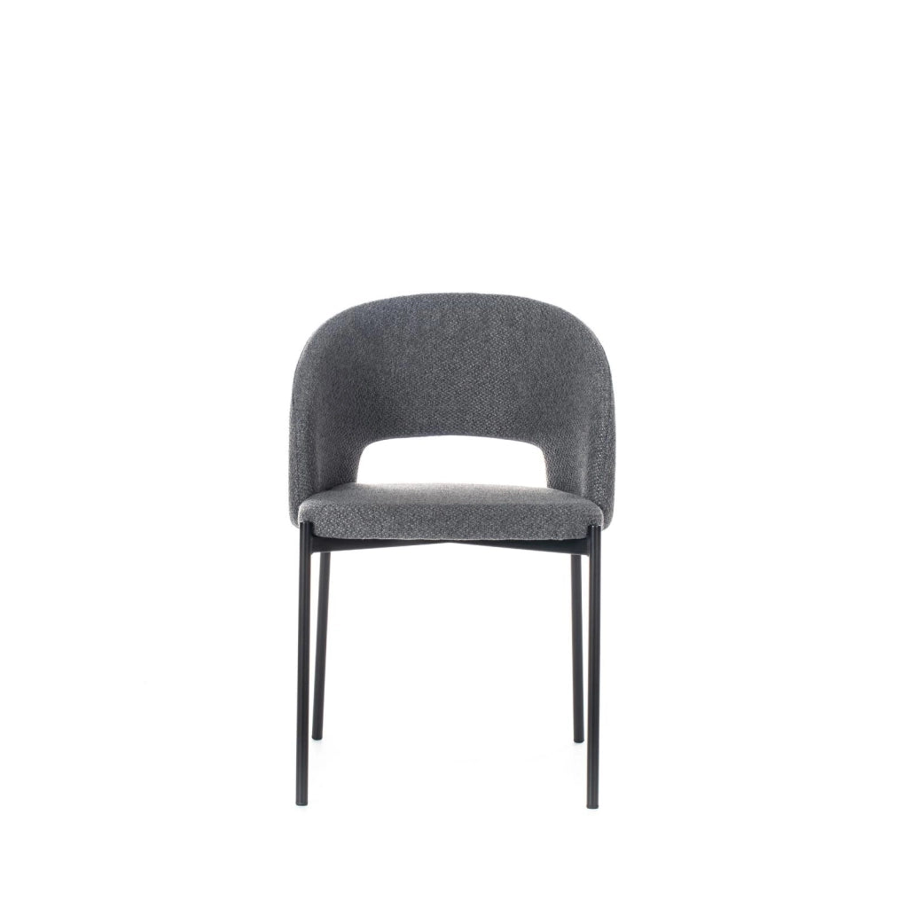 Set 2 Sedie 52x55,5xH78,5 cm in Tessuto Greta Grigio
