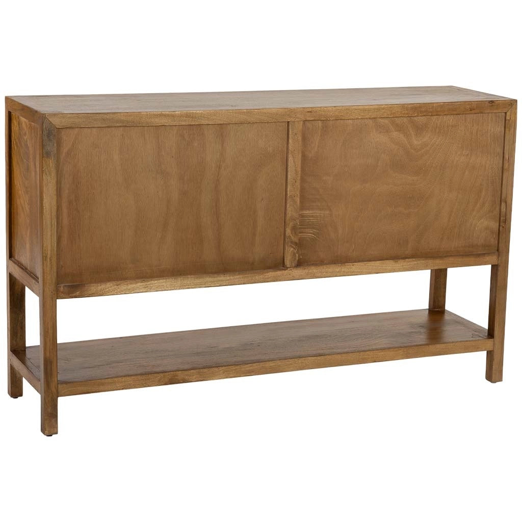 Credenza in legno marrone a 4 ante, 150x40x90h cm