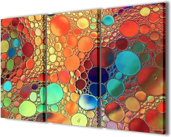 Dipinto Astratto 016 Arte Moderna su Tela - 3 Panelli - Pronto da Appendere - 90 x 60 cm