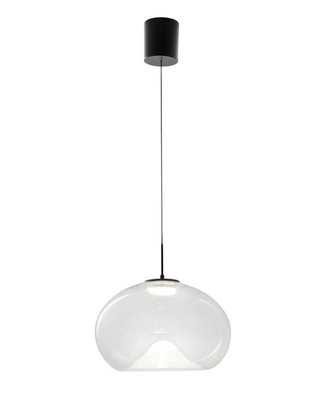 Brena - Lampada a sospensione singola trasparente di Fabas Luce - Led 14W dimmerabile - Lampada da soffitto - Diametro 33cm