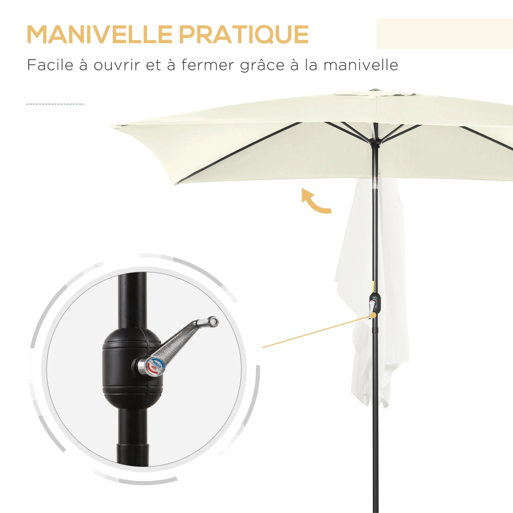 Ombrellone inclinabile per giardino ¨C Zephmum ¨C Rettangolare 3x2m crema metallo poliestere