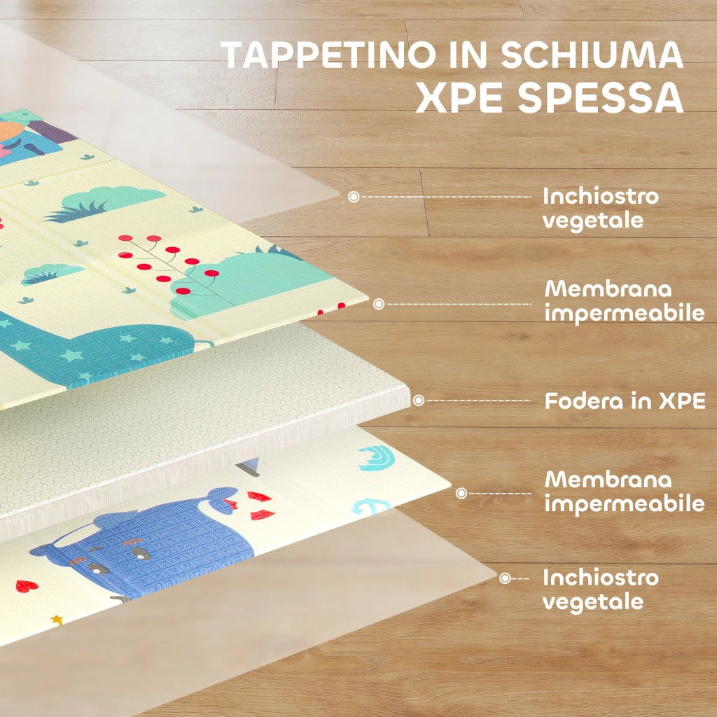 Tappeto per Bambini a Tema Animali ¨C zephmum ¨C Multicolore 196x176x1.5 cm