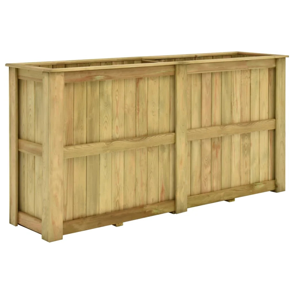 Fioriera rialzata 196 cm in legno di pino impregnato 02_0000844
